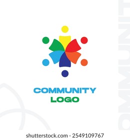 Criativa unidade colorido grupo comunidade design logotipo