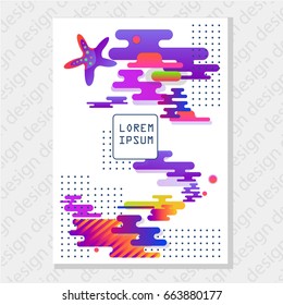 Creative universal abstract art poster in modern futuristic style with elements of marine fauna. Notebooks, reports, booklets or any other application of your choice. Vector illustration. A4 booklet