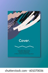 Creative universal art poster. Hand Drawn textures. Party invitations, banners, broshures, covers, decor elements.