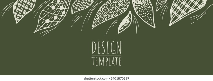 Creative universal art template with abstract leaf shapes. Suitable for poster, card, invitation, flyer, cover, banner, placard, brochure.