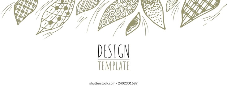 Creative universal art template with abstract leaf shapes. Suitable for poster, card, invitation, flyer, cover, banner, placard, brochure.