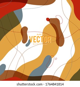 Creative universal artistic card. Party invitation, poster, card, etc. Creative doodle art with different abstract shapes and lines. Design for print, wedding, anniversary, birthday, Valentine's day.
