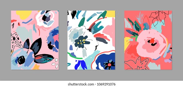 Creative universal artistic cards. Trendy Graphic Design for banner, poster, cover, invitation, placard, brochure.