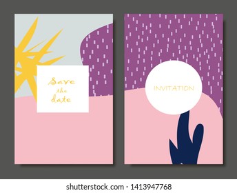 Creative universal artistic cards. Trendy Graphic Design for banner, poster, invitation, cover, placard, brochure, header.