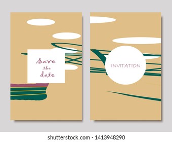 Creative universal artistic cards. Trendy Graphic Design for banner, poster, invitation, cover, placard, brochure, header.