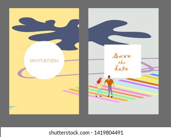 Creative universal artistic cards. Trendy Graphic Design for banner, poster, invitation, cover, placard, brochure, header.