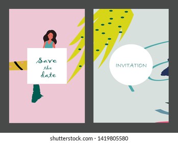 Creative universal artistic cards. Trendy Graphic Design for banner, poster, invitation, cover, placard, brochure, header.