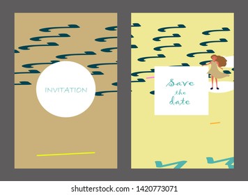 Creative universal artistic cards. Trendy Graphic Design for banner, poster, invitation, cover, placard, brochure, header.