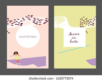 Creative universal artistic cards. Trendy Graphic Design for banner, poster, invitation, cover, placard, brochure, header.