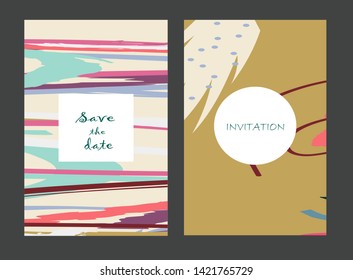 Creative universal artistic cards. Trendy Graphic Design for banner, poster, invitation, cover, placard, brochure, header.