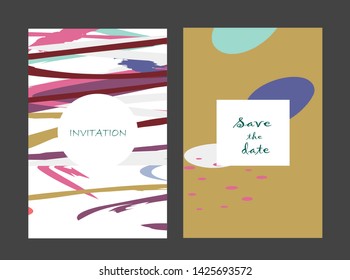 Creative universal artistic cards. Trendy Graphic Design for banner, poster, invitation, cover, placard, brochure, header.