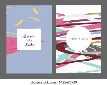 Creative universal artistic cards. Trendy Graphic Design for banner, poster, invitation, cover, placard, brochure, header.