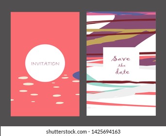 Creative universal artistic cards. Trendy Graphic Design for banner, poster, invitation, cover, placard, brochure, header.
