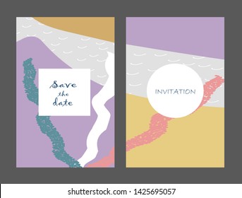 Creative universal artistic cards. Trendy Graphic Design for banner, poster, invitation, cover, placard, brochure, header.