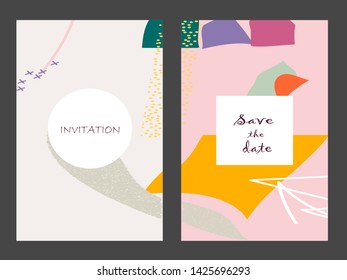 Creative universal artistic cards. Trendy Graphic Design for banner, poster, invitation, cover, placard, brochure, header.