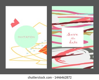Creative universal artistic cards. Trendy Graphic Design for banner, poster, invitation, cover, placard, brochure, header.