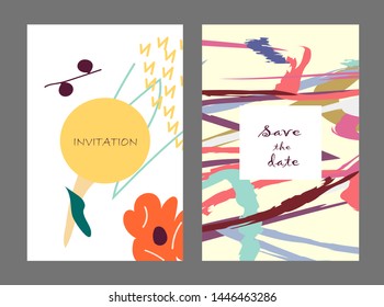 Creative universal artistic cards. Trendy Graphic Design for banner, poster, invitation, cover, placard, brochure, header.