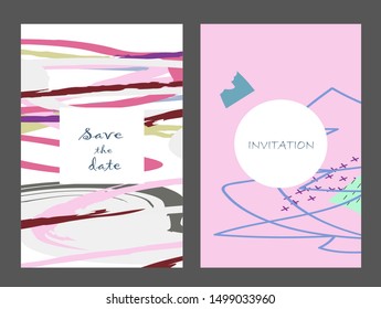 Creative universal artistic cards. Trendy Graphic Design for banner, poster, invitation, cover, placard, brochure, header.