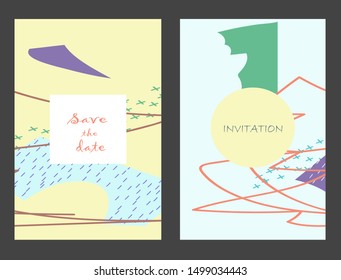 Creative universal artistic cards. Trendy Graphic Design for banner, poster, invitation, cover, placard, brochure, header.