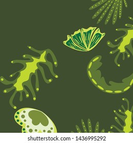 Creative universal artistic floral background. Trendy Graphic Design for banner, poster, cover.