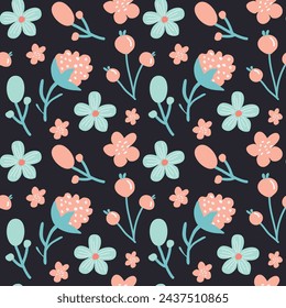Fondo floral artístico universal creativo. Dibujado a mano sin patrón. Diseño para banner, póster, tarjeta, portada, invitación, cartel, folleto o cabecera.
