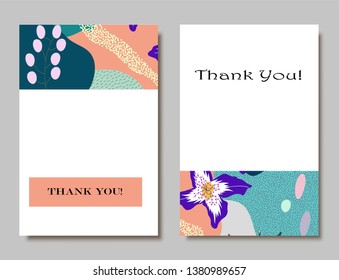 Creative universal artistic floral cards. Trendy Graphic Design for banner, poster, invitation, cover, placard, brochure, header.