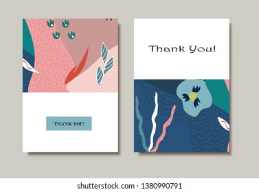 Creative universal artistic floral cards. Trendy Graphic Design for banner, poster, invitation, cover, placard, brochure, header.