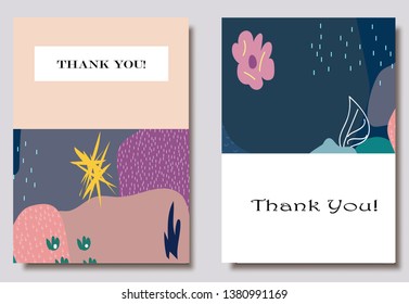 Creative universal artistic floral cards. Trendy Graphic Design for banner, poster, invitation, cover, placard, brochure, header.