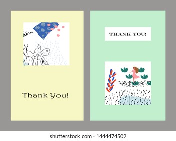 Creative universal artistic floral cards. Trendy Graphic Design for banner, poster, invitation, cover, placard, brochure, header.