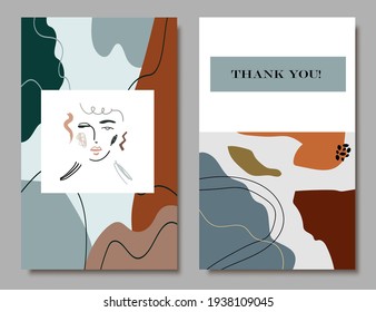 Creative universal artistic floral cards. Trendy Graphic Design for banner, poster, invitation, cover, placard, brochure, header.