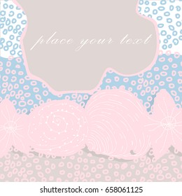 Creative universal  background in marine style with hand drawn texture.  Sea collection vector illustration for poster, flyer, brochure, web site, blog, postcard, invitation, tile, wedding, etc.