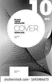 Kreative, universelle Schwarz-Weiß-Design-Abdeckung, alle im Vektorillustration-Format.  Geeignet für Bücher, Magazine, Kataloge, Banner, Poster, Karte, Deckel, Einladung, Plakat, Broschüre, Flyer.