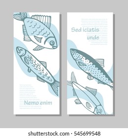 creative universal card with the fishes. vector illustration