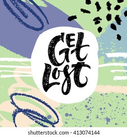 Creative universal card with lettering. Hand Drawn textures. Design for banner, poster, card, invitation, wedding, brochure, flayer. Vector. Isolated.