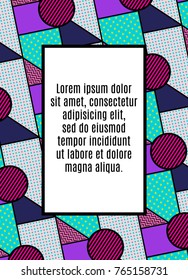 Creative universal design in geometric style. Backgrounds with abstract elements. Template for poster, card, flyer, brochure and different design. 