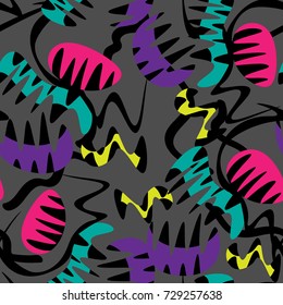 Creative universal floral background in tropical style. Hand Drawn textures. Geometry Trop in grey colors. Vector. Isolated.