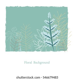 Creative universal floral card. Hand Drawn textures. Wedding, anniversary, birthday, Valentin's day, party invitations. Vector. Isolated.