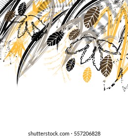 Creative universal floral card. Hand Drawn textures. Wedding, anniversary, birthday, Valentin's day, party invitations. Vector. Isolated.