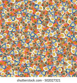 Creative universal floral pattern in multicolor tropical style. Modern graphic design. Hand Drawn. Ideal for web, card, poster, cover, invitation, brochure. Vector seamless pattern of abstract flowers