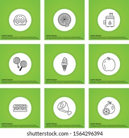  creative universal food icon set of 9
 