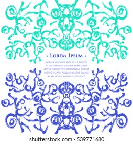 Creative universal greeting card with abstract exotic plants. Modern floral hand drawn textures on white isolated background. Vector illustration template. Ideal for web, cover, invitation, brochure. 