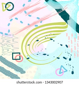 Creative universal header. Modern graphic design. Hand Drawn textures. Ideal for web card flyer poster cover invitation, brochure.