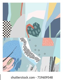 Creative universal header. Modern graphic design. Hand Drawn textures. Ideal for web, card, poster, cover, invitation, brochure