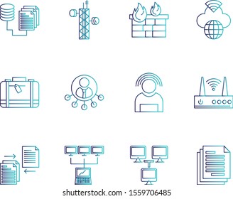 creative universal icon set of 12
 