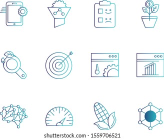 creative universal icon set of 12
 