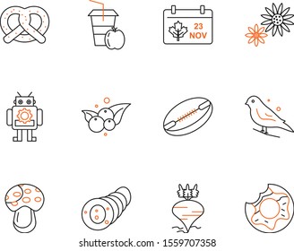 creative universal icon set of 12
 