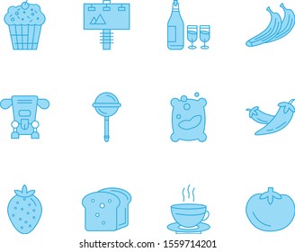 creative universal icon set of 12
 