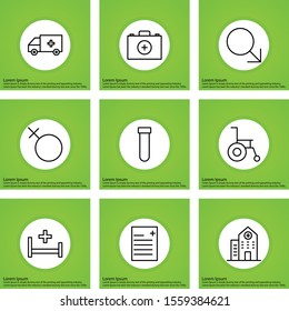 creative universal icon set of 9
 