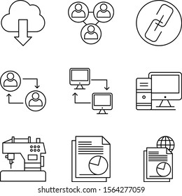 creative universal icon set of 9
 