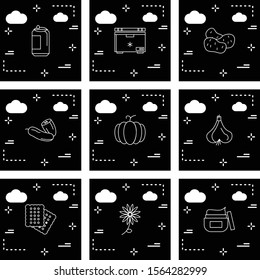 creative universal icon set of 9
 